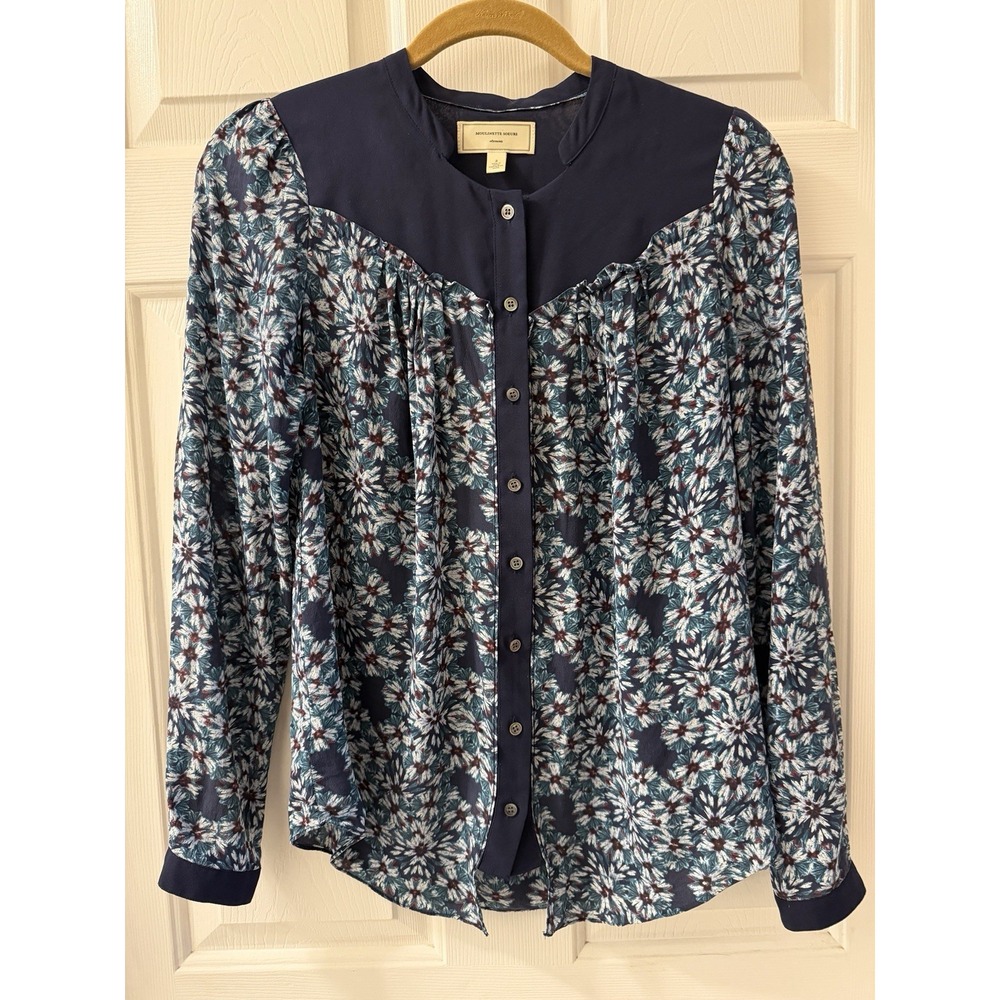 Women's Moulinette Soeurs 100% Silk Blouse Size 2